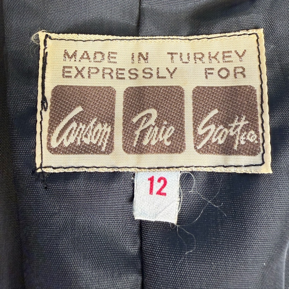 Vintage 90s Black Leather Blazer Minimalist Tailored Jacket M Carson Pirie Scott - Picture 7 of 12